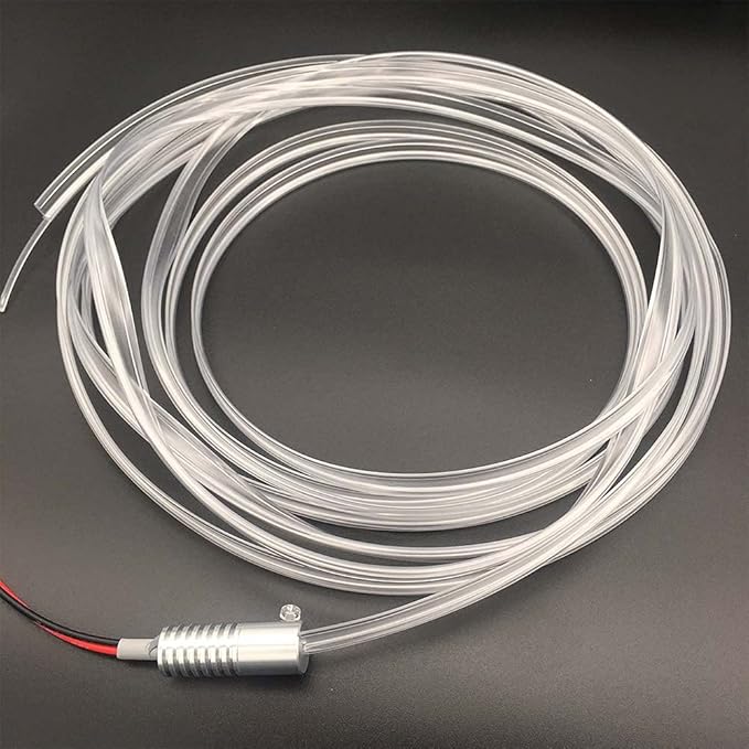 2mm 5meters Car Home LED Ambient Plastic Optic Fiber Light Source Kit Tool Free (110-220V Adapter,Cool Blue)