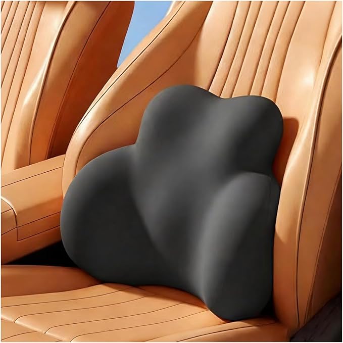 Car Lumbar Support Pillow for Audi Q5 Sportback 2021 2022 2023 Memory Foam Back Support Cushion Breathable Car Seat Lumbar Pad Accessories,Dark Gray