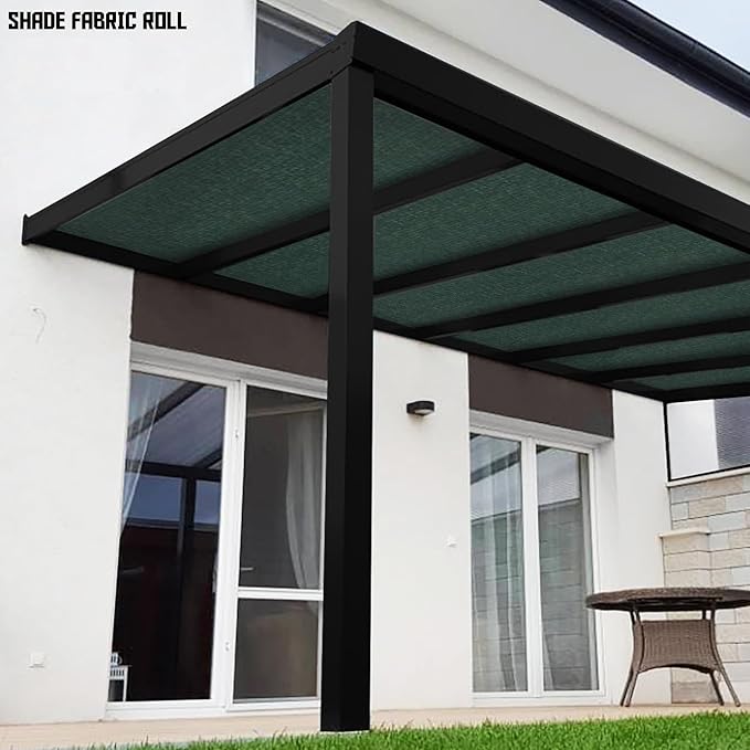 TANG Sun Shade Fabric Roll 8'x63' Shade Cloth for Garden Dark Green HDPE Mesh Shading Pergola Cover Replacement Canopy, 95% Blockage Sunshades for Outdoor Patio Backyard Plant