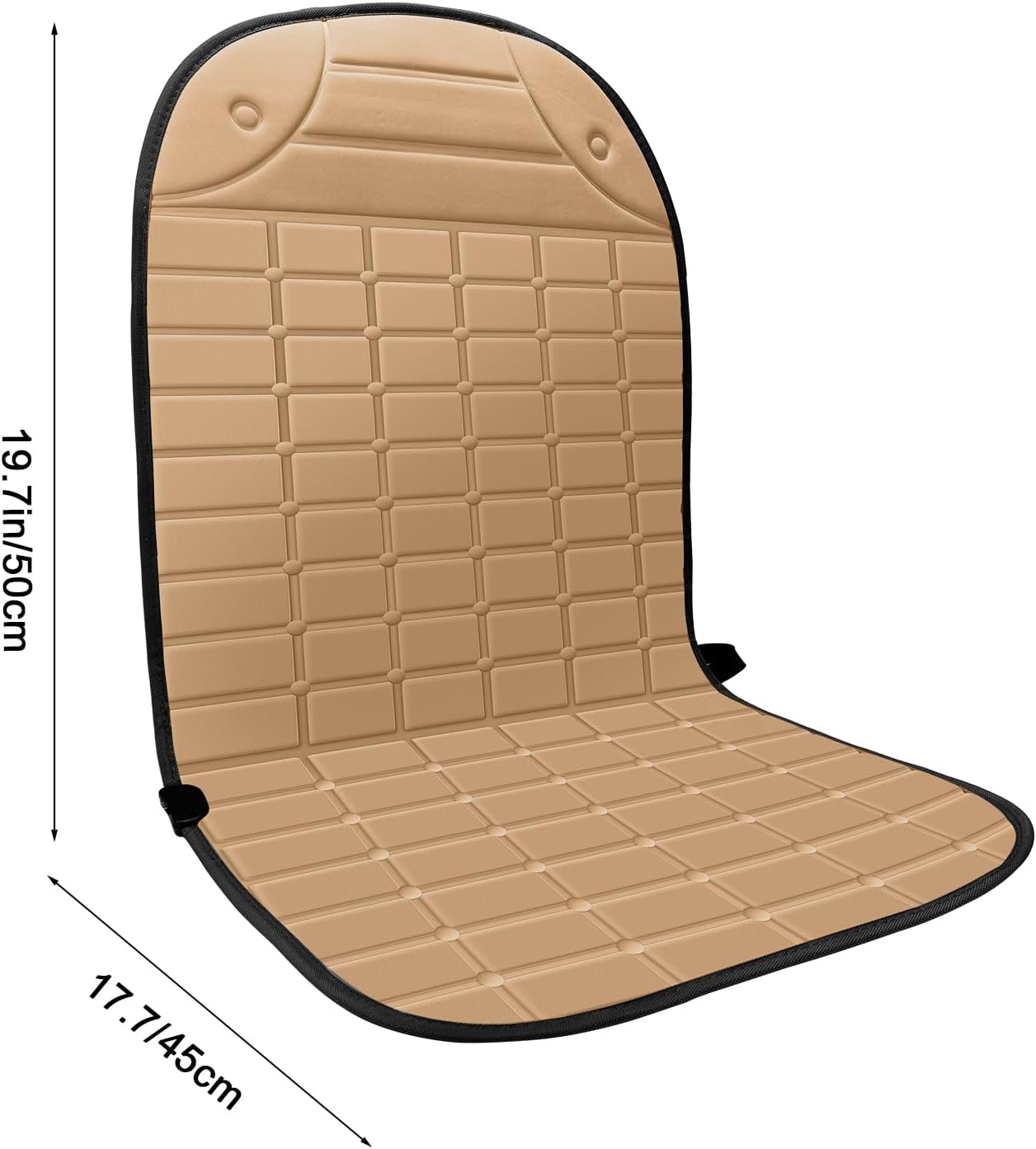 2 Pack Winter Seat Cushion - Portable Comfortable Fiber Seat Cover with Adjustable Buckle for Full Back and Seat (Khaki)