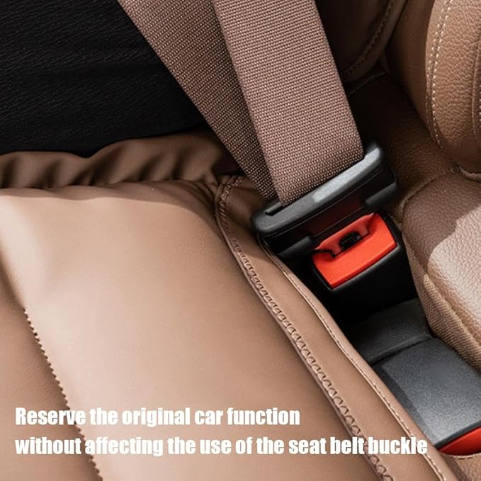 Car Seat Cushion, 2025 New Skin-Friendly Leather Seat Cushions, Skin-Friendly Leather Seat Cushions, Front Bottom and Rear Seat Cushions for Auto Office (Orange 1set)