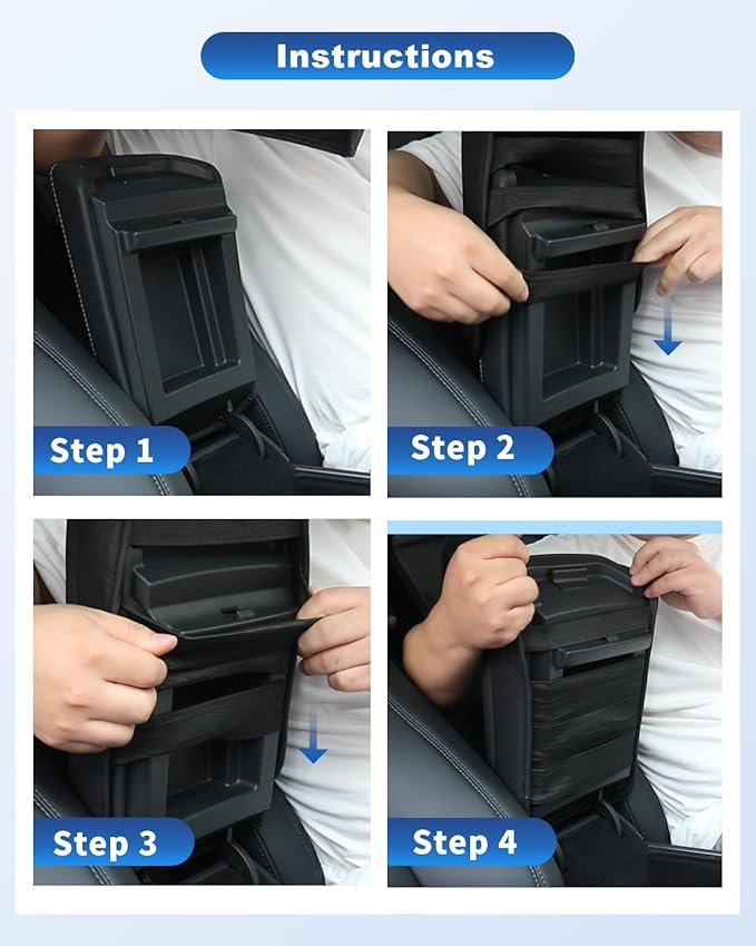 CDEFG for 2025 Volvo XC90 Center Console Cover for 2023 2024 2025 Volvo XC90 Accessories Armrest Cover XC90 Middle Console Pad Arm Rest Cushion Leather Cover