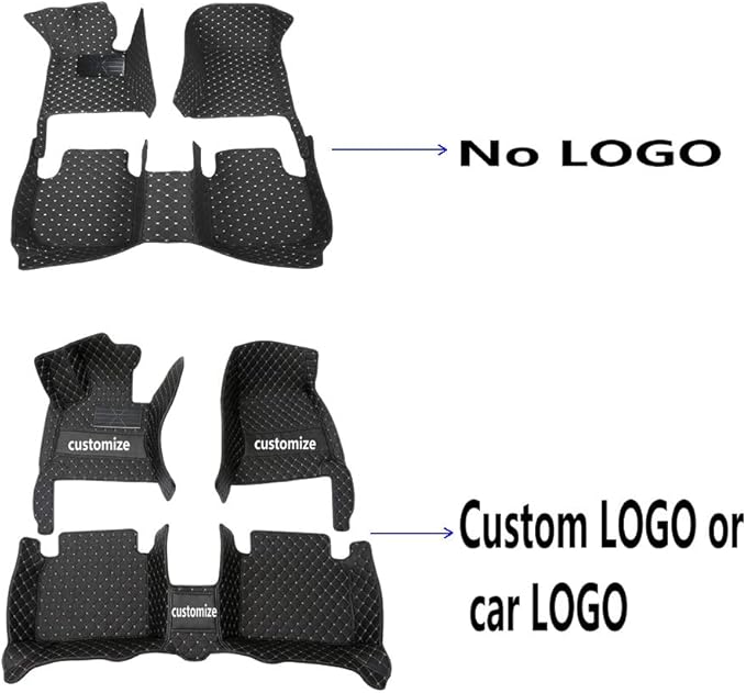 KaiLaiCarCustom Automotive Car Floor Mats for 99.99% Sedan SUV Sports Car Men Women Protection Full Coverage Pads Anti-Slip Leather Floor Lining (Black Mat Blue Line, A - Diamond)