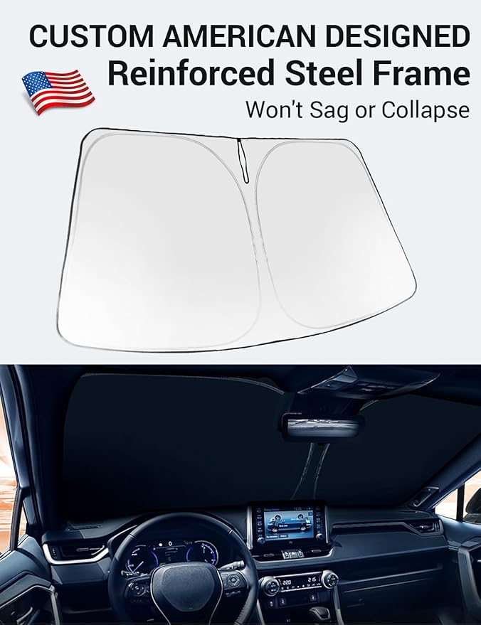 Proadsy Windshield Sun Shade for Chevrolet Corvette 2020-2026 Foldable Front Sunshade Protector Sun Visor Blocks UV Rays Keep Car Cooler Accessories