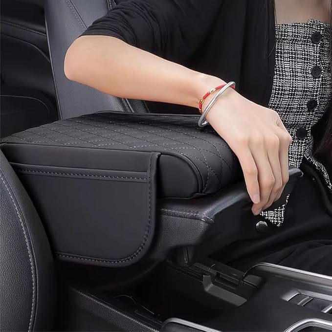 Car Armrest Pad for BMW X3 G01 F25 E83 2003-2019 2020 2021 2022 2023 2024 Leather Armrest Box Mat Center Console Cushion Pad Universal Armrest Seat Box Cover Protector,Beige, normal