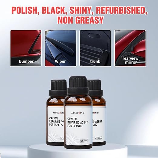 Plastics Parts Crystal Coating, 2025 New Leather Plastic Polishing Renovation Coating Agent, Car Trim Restorer with Sponge, Crystal Coating for Cars Interior or Exterior (4)