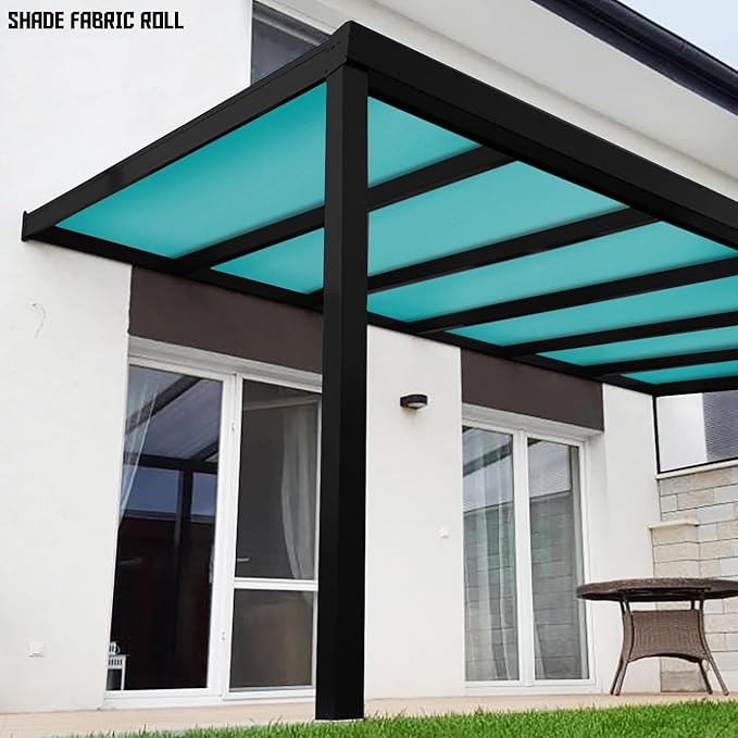 TANG Sun Shade Fabric Roll 8'x73' Shade Cloth for Garden Turquoise Green HDPE Mesh Shading Pergola Cover Replacement Canopy, 95% Blockage Sunshades for Outdoor Patio Backyard Plant