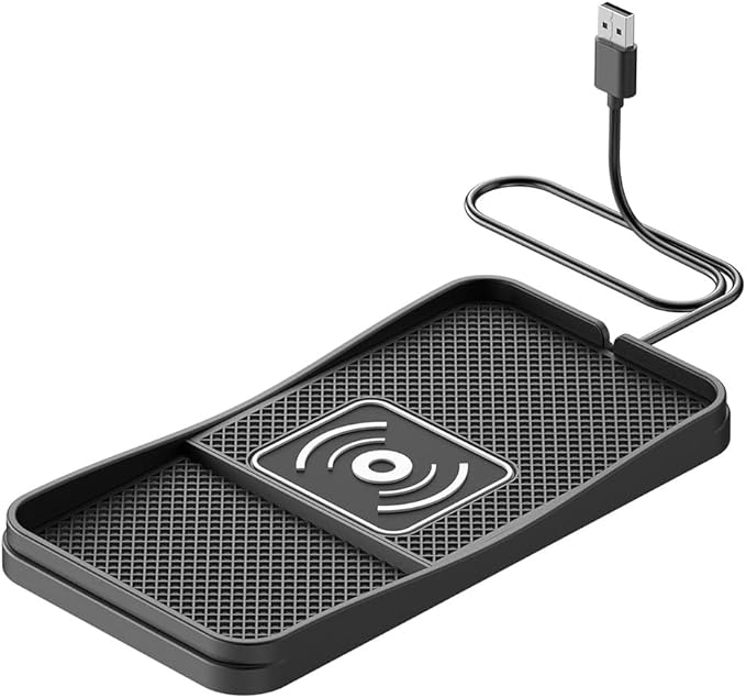 Car Wireless Charger Pad for Ford Ranger 2000-2011 2019-2025, Type-C/USB 20W Fast Wireless Car Charger Pad Non-Slip Cordless Charging Mat,B-30cm Cable USB Plug