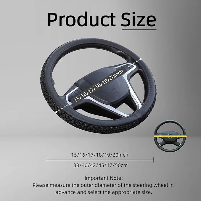Size 16-20 Inch Ice Silk Ventilation Multi-Style Comfy Grip Steering Wheel Cover for Truck, Bus, Big Rig Trucker,SUV， Anti-Slip Design 16-20 Inch (Brown, 19)