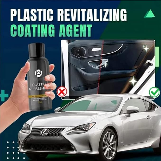 RJDJ Plastic Restorer for Cars, Trim & Exterior – Plastic Revitalizing Coating Agent, Restores Faded Plastic, UV Protection, Car Shine Refurbishing Solution (30ml-5pcs)