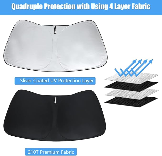 Windshield Sun Shade for 2022 2023 2024 2025 2026 Nissan Pathfinder, Foldable Front Window Sunshade, Sun Visor Block Out UV Rays & Heat, Keep Car Cool