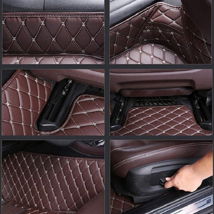 Customized Personalized car Floor mats, All-Weather Luxury car Floor mats, Waterproof and Anti Slip Leather car Floor mat Lining, 95% Customized car, Truck, and SUV Floor mats (White)