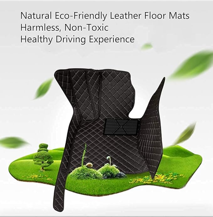 Custom Making Car Floor Mats Compatible for 2000-2025 All Mode Sedan SUV Sports Car Full Coverage Cute Pads Protection Non-Slip Leather Floor Liners (Black+Purple Edge)
