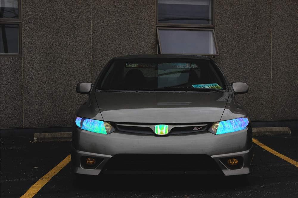 LED LIGHT 12 by 48 inches Self Adhesive Shiny Chameleon Headlights Tail Lights Fog Lights Films,Film Sheet Sticker,Tint Vinyl Film with Gift Knife and Hand Tool (Dark Blue)