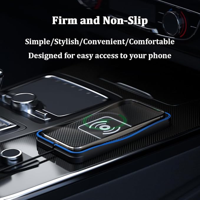 Wireless Car Charger Pad for Mercedes Benz GLB 180 180d 200 200d 220d 250, Type-C/USB 20W Car Wireless Charger Non-Slip Phone Charging Pad Car Accessories,B 30cm Cable USB Plug