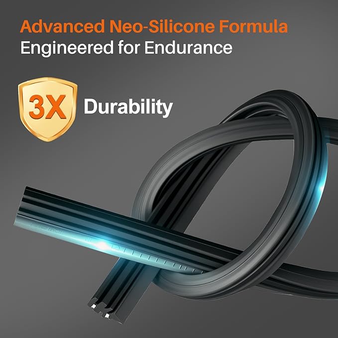 DOG TAIL Water Repellent Silicone Wiper Blades 22 inch (2 Pack) with Multiple Adapters and 2 Refills, Automotive Replacement Front Windshield Wiper Blades for My Car with Water Repellency DropClear