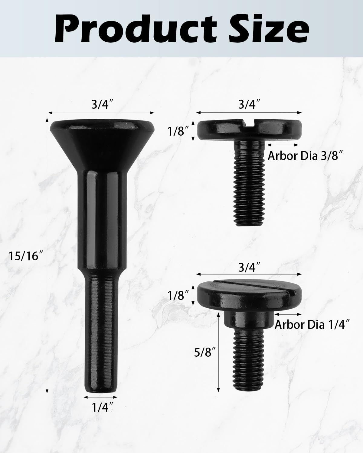 2 Pack Die Grinder Cut Off Wheel Arbor, Mounting Mandrel 3/8" & 1/4" Arbor for Die Grinder Accessories Drill Bits Tool