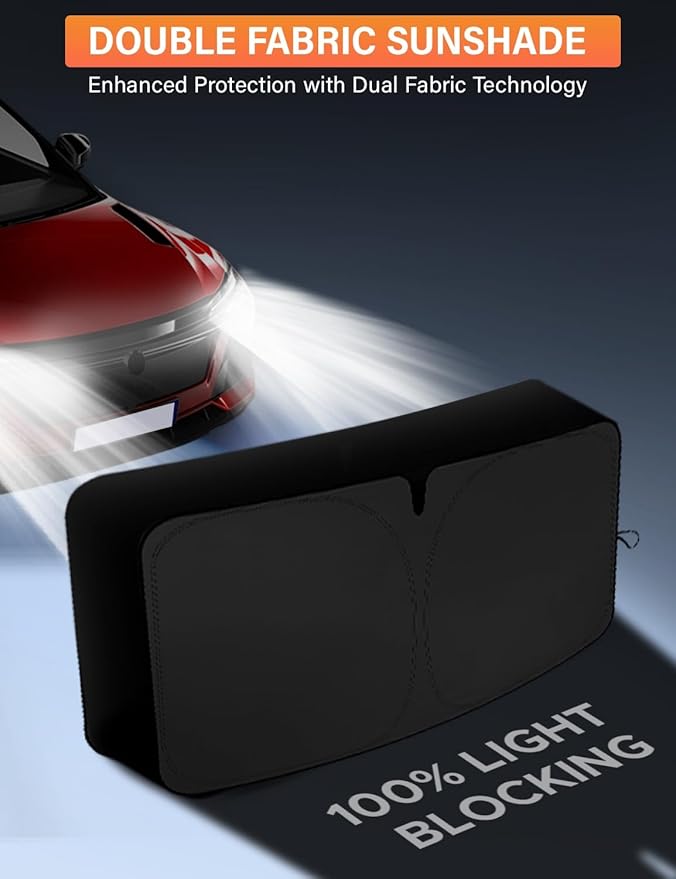 EcoNour Windshield Sunshade Compatible for Nissan Rogue 2021-2024 2025 2026, (Not for Rogue Sport) Sun Visor for Front Windshield & Window Sun Shade Cover, UV Heat Protector, Car Accessories