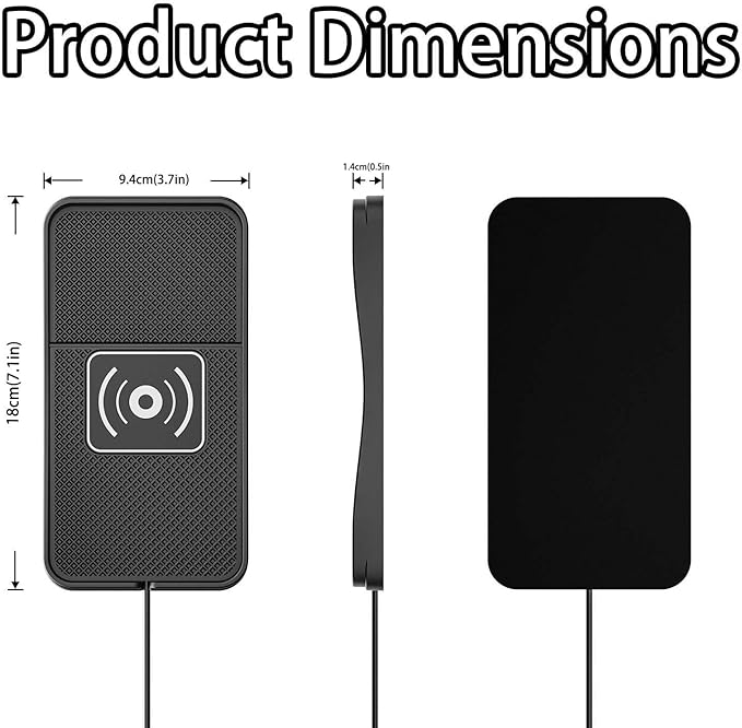 Car Wireless Charger Pad for Chevrolet Express Cargo 2004-2015, Fast Car Wireless Charging Pad for Car Center Console, Non Slip Charging Mat,1M-USB