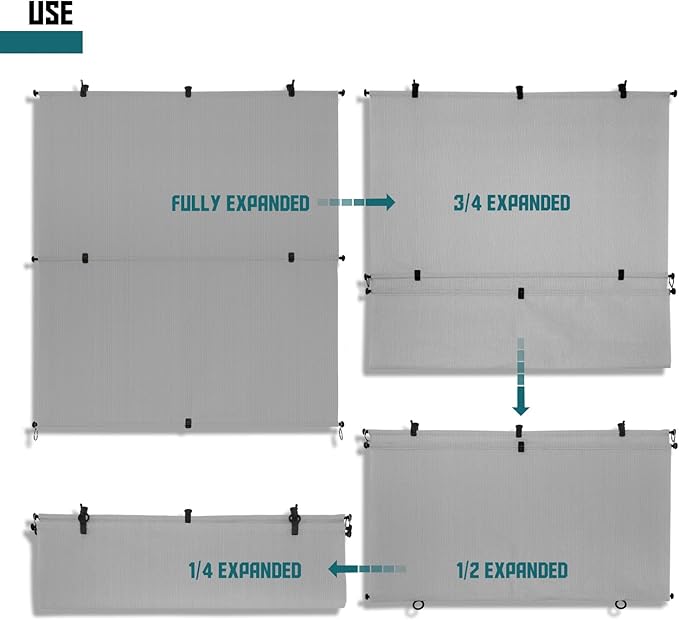 Bynbbur 6'W x 11'H Outdoor Patio Shades Foldable Roller Blinds, 220 GSM Sun Shade Roll Up Porch Screens Exterior Shade Cloth for Deck Pergola Backyard, Light Gray