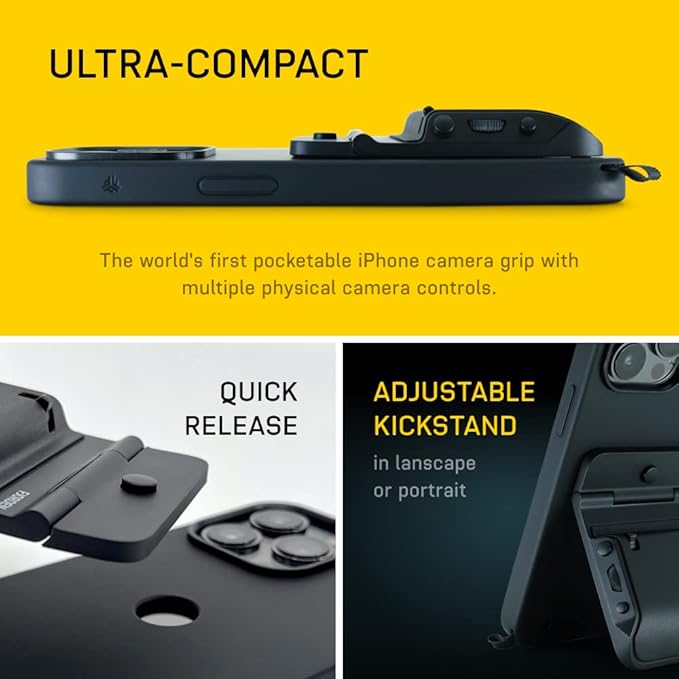 FJORDEN Pro Bundle for iPhone 12 Pro Max - Includes Fjorden Camera Grip, MagSafe iPhone Case, Wrist Strap & Carry Case - Shoot Like A Pro with Your iPhone