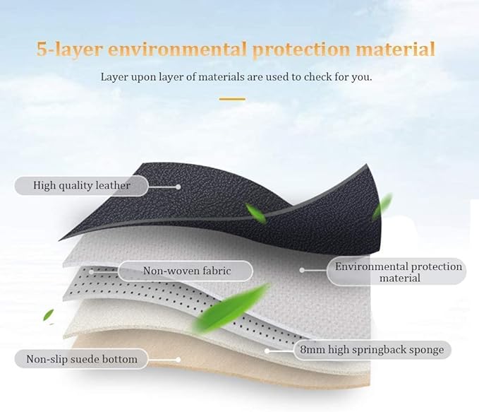 Custom Making Car Floor Mats for 90% Car Model Luxury Leather All Weather Waterproof Anti-Skid Full Coverage Liners (Black and Orange)