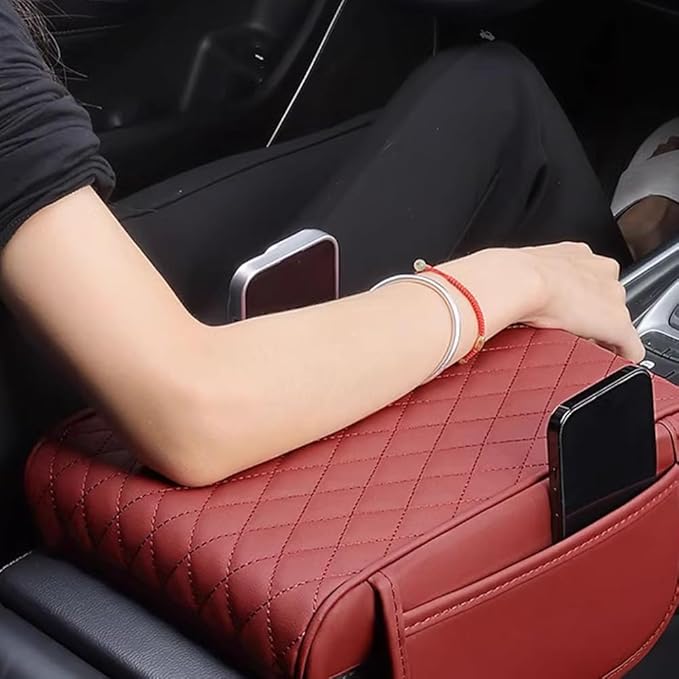 Car Armrest Pad for BMW X3 G01 F25 E83 2003-2019 2020 2021 2022 2023 2024 Leather Armrest Box Mat Center Console Cushion Pad Universal Armrest Seat Box Cover Protector,Grey
