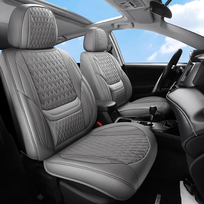 Car Seat Covers Full Set Custom Fit for Mercury Milan 2006-2011 - Premium Faux Leather with Lumbar Support | Breathable, Waterproof, Anti-Slip, Durable (Gray,Full Set)