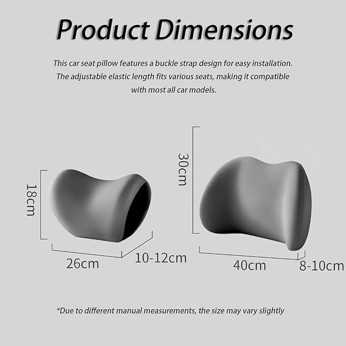 Car Lumbar Support Pillow and Car Neck Pillow Kit for BMW Z4 Z4M E85 E86 E89 G29 E52 20i 30i M40i, Car Seat Neck Back Rest Pillows, Ergonomic Car Seat Headrest & Lumbar Cushion,B Grey