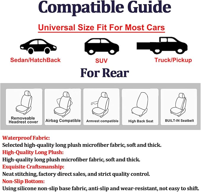 Car Towel Seat Cover, Performance Microfiber Washable Non Slip Vehicle Front Seat Covers, Sweatproof Automotive Interior Chair Protectors, Universal for SUV Automobile Truck (Purple)