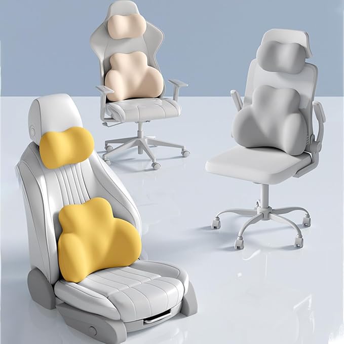 Car Lumbar Support Pillow for Kia K4 2025 Memory Foam Back Support Cushion Breathable Car Seat Lumbar Pad Accessories,Grey