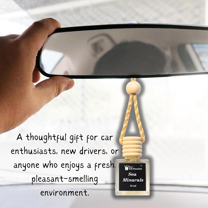 Sea Minerals Car Freshener Set of 3 – Long Lasting Premium Air Fresheners with Velvet gift bag – Refreshing Oceanic Scent for Car, Closet & Office
