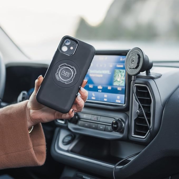 Quad Lock Adhesive Dashboard/Console Car Phone Holder Kit with MAG Wireless Charging Head V2 and MAG Phone Case for iPhone 11 Pro Max