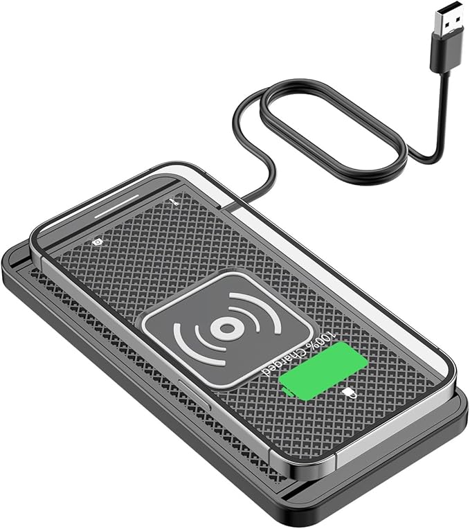 Wireless Charging Pad for Car for Toyota Camry XV50 2012 2013 2014 2015 2016 2017-pr, 15W Fast Wireless Charger Mat Non-Slip Silicone Car Center Console Phone Charging Pad,B/15W-USB