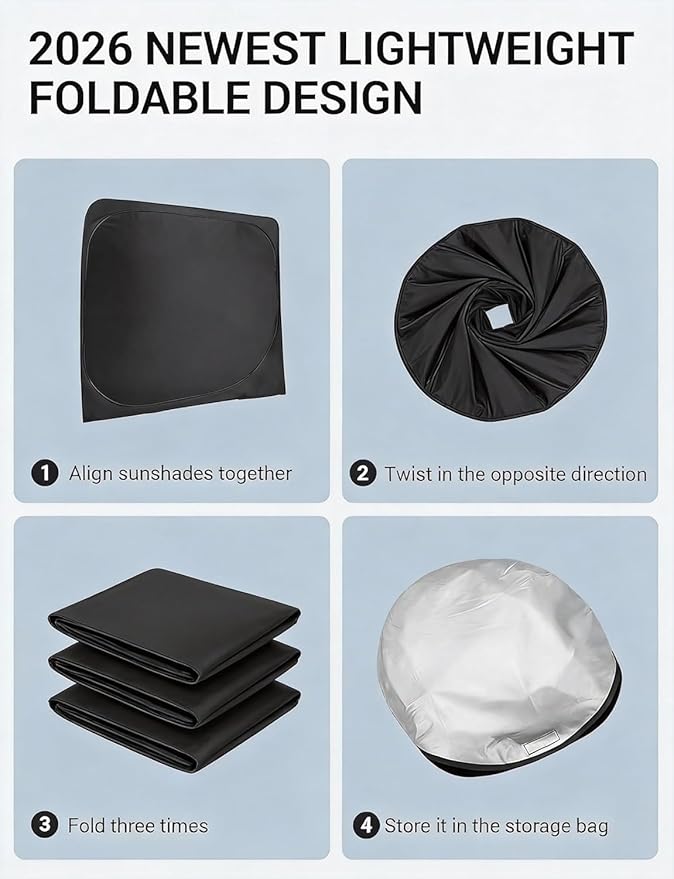 Proadsy Windshield Sun Shade for Acura TLX 2021-2026 Foldable Front Sunshade Protector Sun Visor Blocks UV Rays Keep Car Cooler Accessories