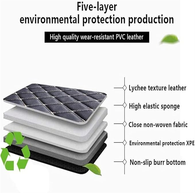 Custom Car Mats All Weather Fit Automotive Floor Mats PU Leather Protector Mat for Most Sedan, SUV, Truck Floor Mats (Black and Beige)