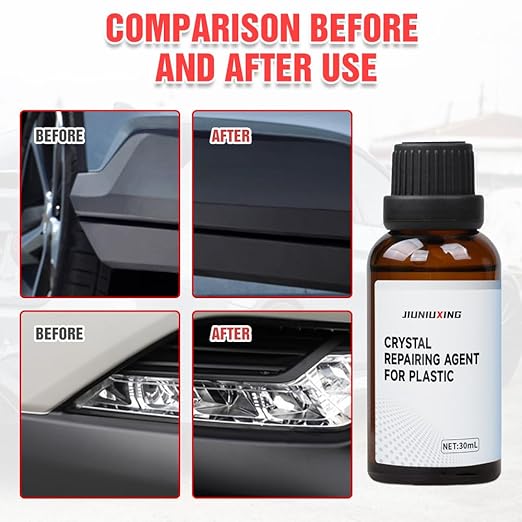 Plastics Parts Crystal Coating, 2025 New Car Crystal Coating for Car Plastic Parts, Coating Agent for Automotive Plastics, Crystals Coating Plastic Restorer, Cars Trim Restorer with Sponge (1)