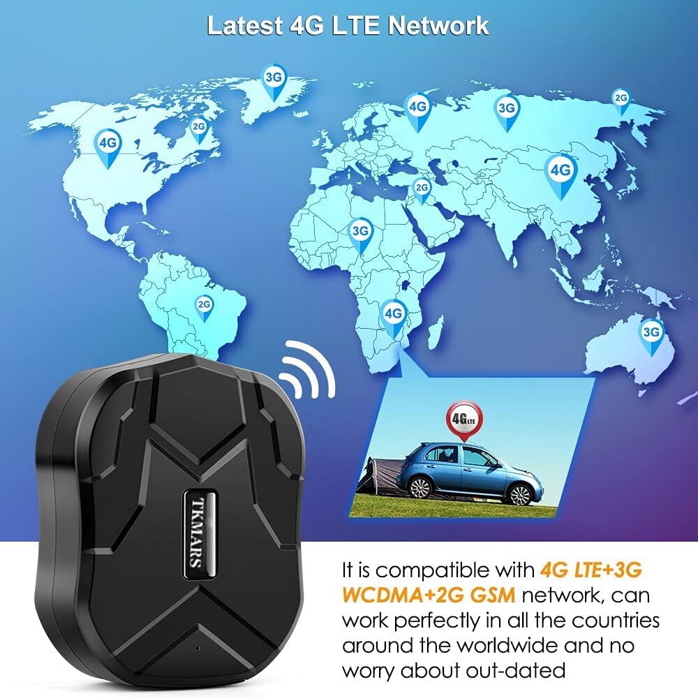 GPS Tracker for Vehicles 4G TK905B 10000mAh Long Battery Life, Car GPS Tracking Device Magnetic, Unlimited Distance Real-Time Tracking Rastreador Motorcycle Camping Car, APP No Subscription