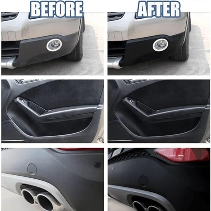 RJDJ Plastic Restorer for Cars, Trim & Exterior – Plastic Revitalizing Coating Agent, Restores Faded Plastic, UV Protection, Car Shine Refurbishing Solution (50ml-4pcs)