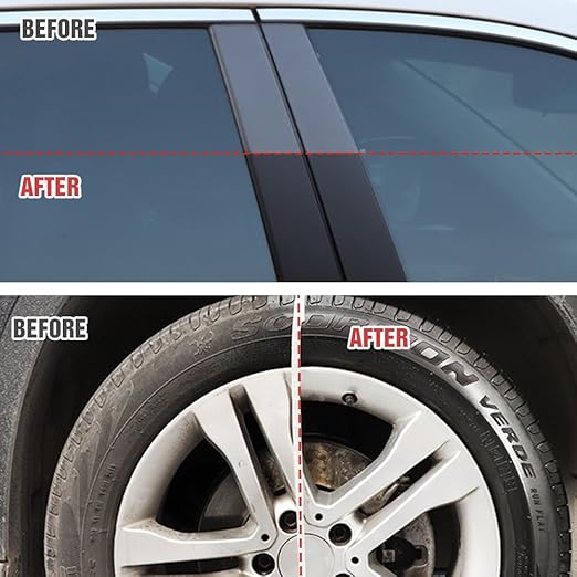 Plastics Parts Crystal Coating, 2025 Upgraded Leather Plastic Polishing Renovation Coating Agent, Car Trim Restorer with Sponge, Crystal Coating for Cars Interior or Exterior (4)