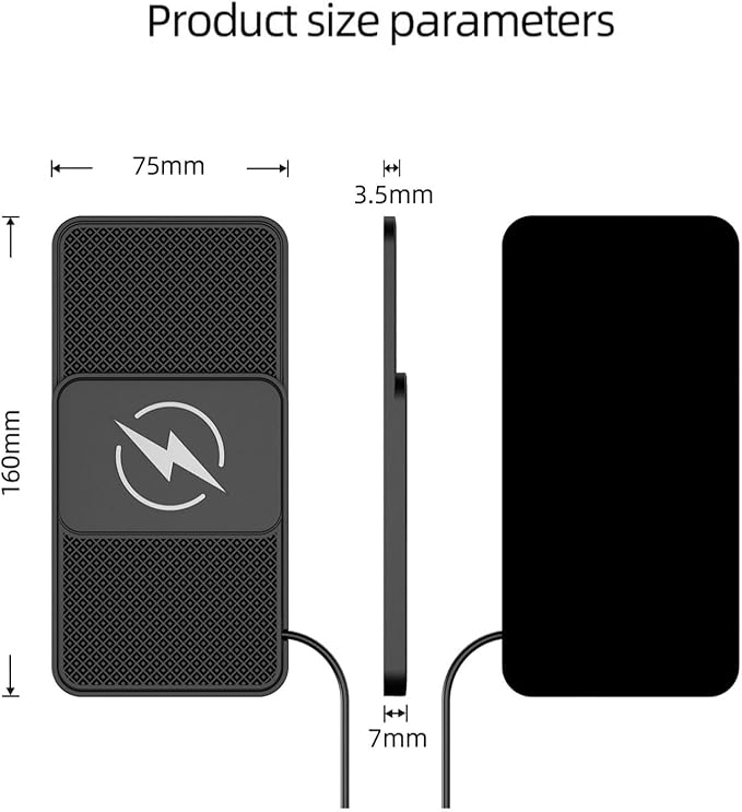 Wireless Car Charger for Ford Ecosport F250 F350 F450, 15w Fast Phone Chargers Charging Pad Non-Slip Essential Electronic Devices for Long-Distance Travel,A 30cm Cable Type-C Plug-Normal