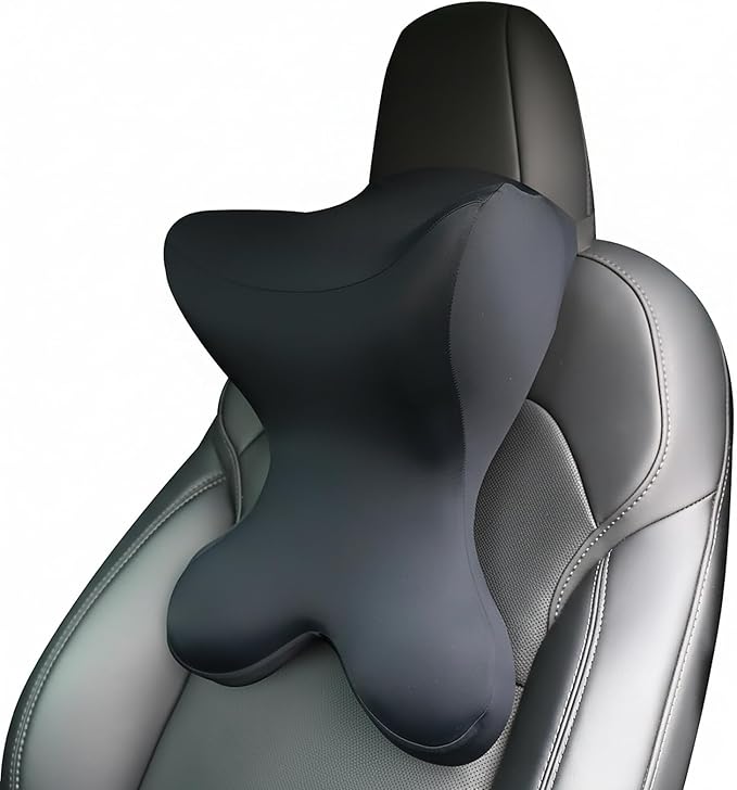 Car Headrest Pillow，Neck Support for Office Chair,100% Memory Foam Car Neck Pillow - Ergonomic Neck Support with Adjustable Double Strap, Breathable Comfort for Car, Gaming & Office Chairs