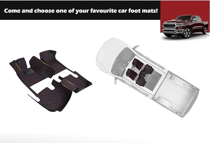Yaruicar Custom Personalized Floor Mats for Cars Luxury Full Coverage All Car Floor Mats Anti-Slip Leather Car Mat Set Trucks & SUVs Trucks Automotive Floor Mats Liners (Blue Black Beige)
