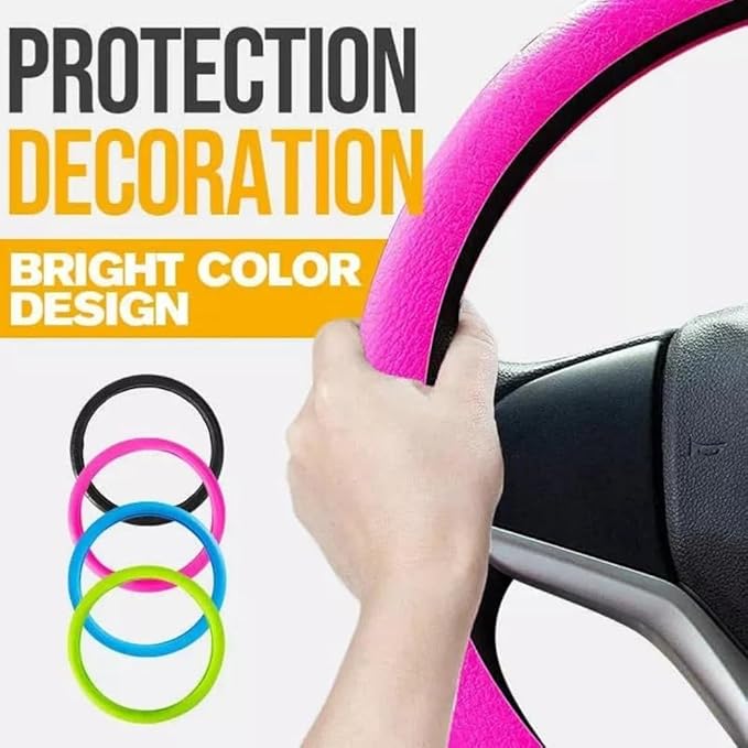 Silicone Steering Wheel Cover, Car Steering Wheel Cover, Anti-Slip Car Steering Wheel Protective Cover, Fit 12.6-16 Inch, for Car SUV Truck Van, for Women & Men (Gray)