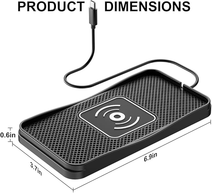 Wireless Car Charger Pad for Toyota Avalon 2000-2022, Type-C/USB 20W Car Wireless Charger Non-Slip Phone Charging Pad Car Accessories,A 30cm Cable Type-C Plug