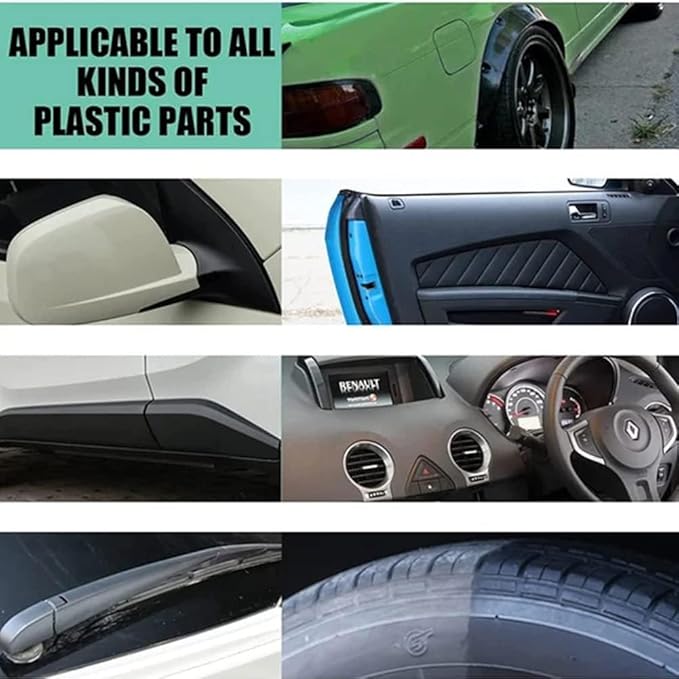 RJDJ Plastic Restorer for Cars, Trim & Exterior – Plastic Revitalizing Coating Agent, Restores Faded Plastic, UV Protection, Car Shine Refurbishing Solution (50ml-1pcs)