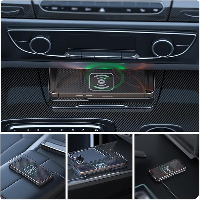 Wireless Charging Pad for Car for Kia Sportage 2000-2002 2005-2026, 20W Fast Wireless Car Charger Pad Type-C/USB Non-Slip Phone Charging Mat,B 30cm Cable USB Plug