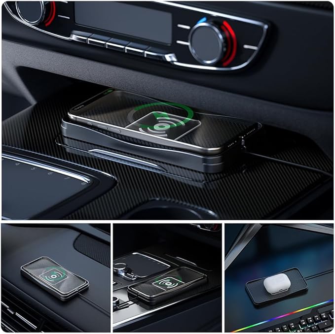 Wireless Car Charger Pad for Ram Van 1500 2001-2003, Type-C/USB 20W Car Wireless Charger Non-Slip Phone Charging Pad Car Accessories,A 30cm Cable Type-C Plug