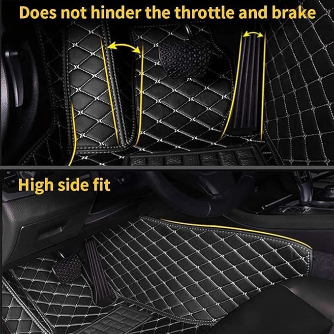 Custom Making Car Floor Mats Compatible for 2000-2025 All Mode Sedan SUV Sports Car Full Coverage Cute Pads Protection Non-Slip Leather Floor Liners (Wine Red)