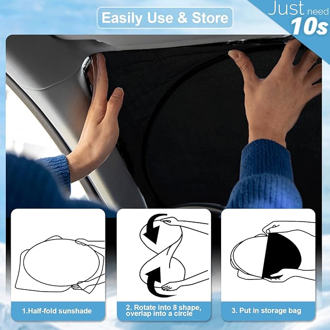 Car Windshield Sun Shade Compatible with Subaru Crosstrek 2021 2022 2023 2024 Front Window Sunshades for XV Crosstreck 2012-2024 Sun Visor Protector 210T Reflective Fabric Foldable Shades Block UV Ray
